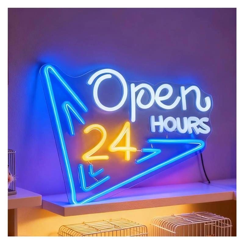 Decor Lighting Opening Hours - オープン24時間ネオンサインUSB電源LEDライトバー美容院マッサージパーラーショップレストラン寝室の装飾用