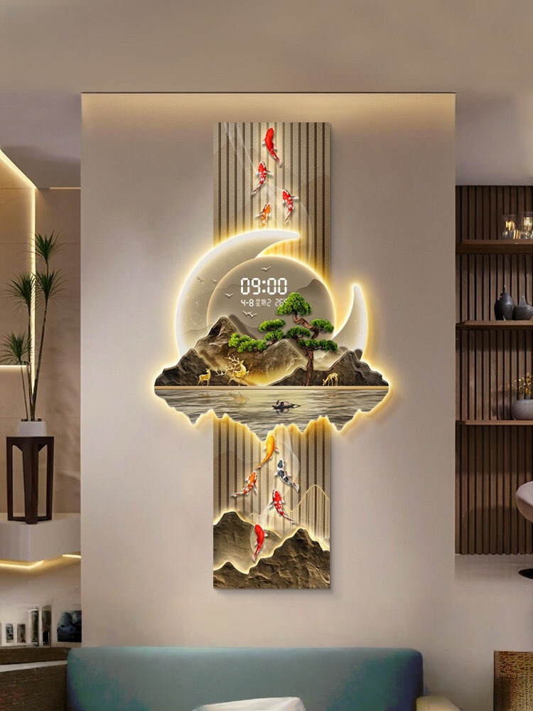 Lighting Home Decor Wall Clocks - デザイン高級壁時計リビングルーム LED 壁時計サイレント Horloge Murale ホームデコレーション