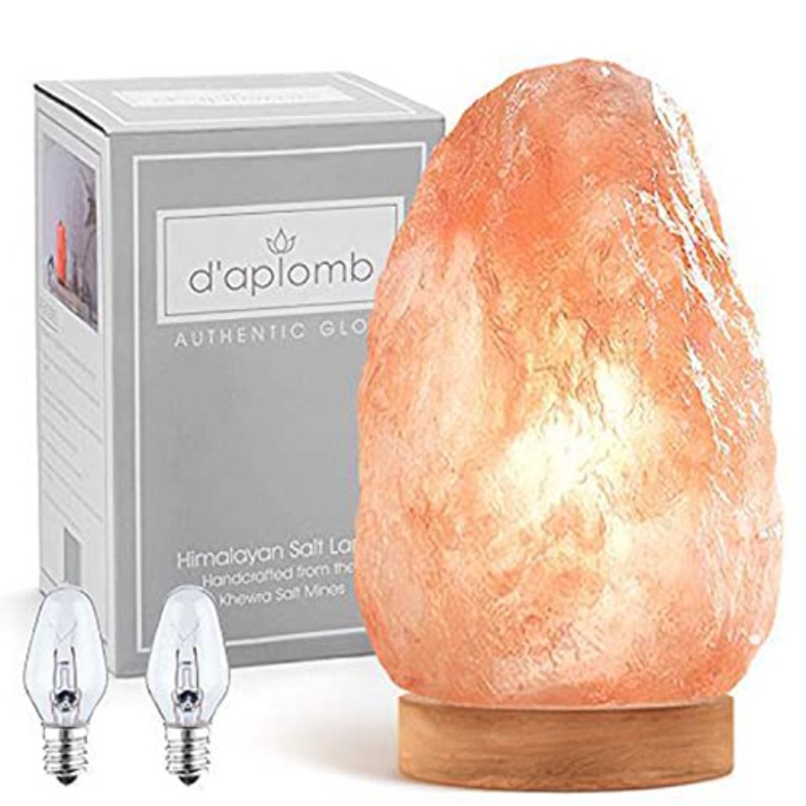 Himalayan Salt Lamp - 100%天然ヒマラヤ岩塩ランプ；ヒマラヤ山脈産の大型手彫り天然ピンククリスタル岩塩；調光機能付き