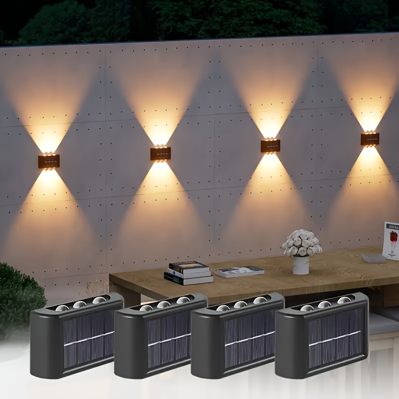 Lighting Decoration Outdoor - LEDソーラーライト 屋外防水 ソーラーウォールランプ 上下発光 ガーデンフェンス装飾用 ソーラー式ウォールランプ