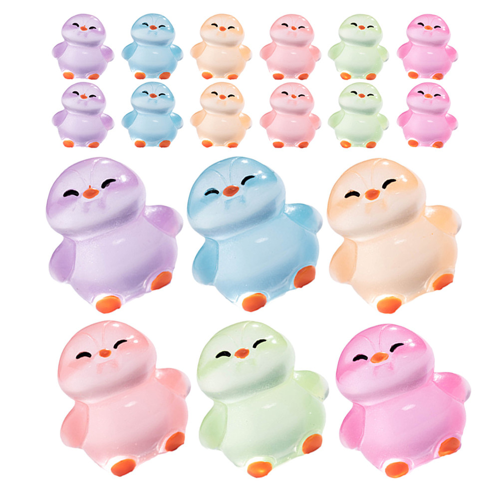 Lighting Home Decor Ideas - 18個の光る樹脂製ペンギン：かわいいミニナイトライトアニマル、デスク、庭、テラリウム、ホームオフィス、書斎の装飾、クリエイティブなギフトアイデア