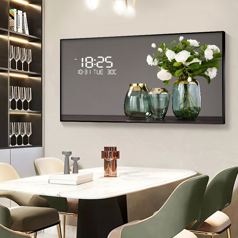 Lighting Home Decor Wall Clocks - 花柄のデジタル壁掛け時計,大型,LEDライト,豪華なクォーツ時計,創造的で豪華な,家の装飾