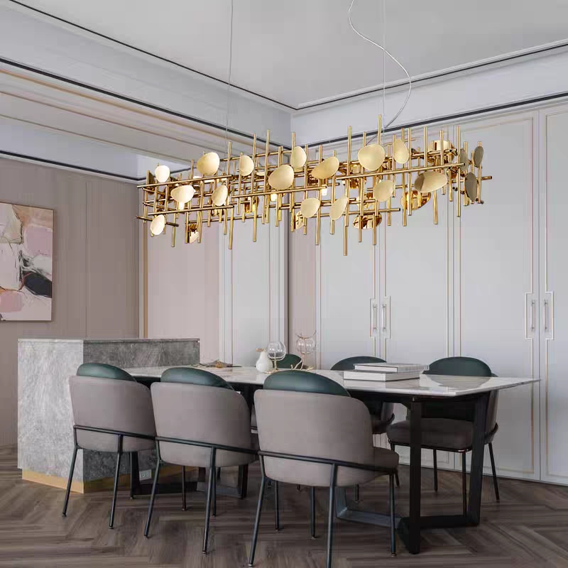 Lighting Home Decor Ideas - デザイナーデコアイデア幾何学ラインペンダントライト LED ハンギングランプ天井用ダイニングルームの装飾ポストモダンホーム Lustres