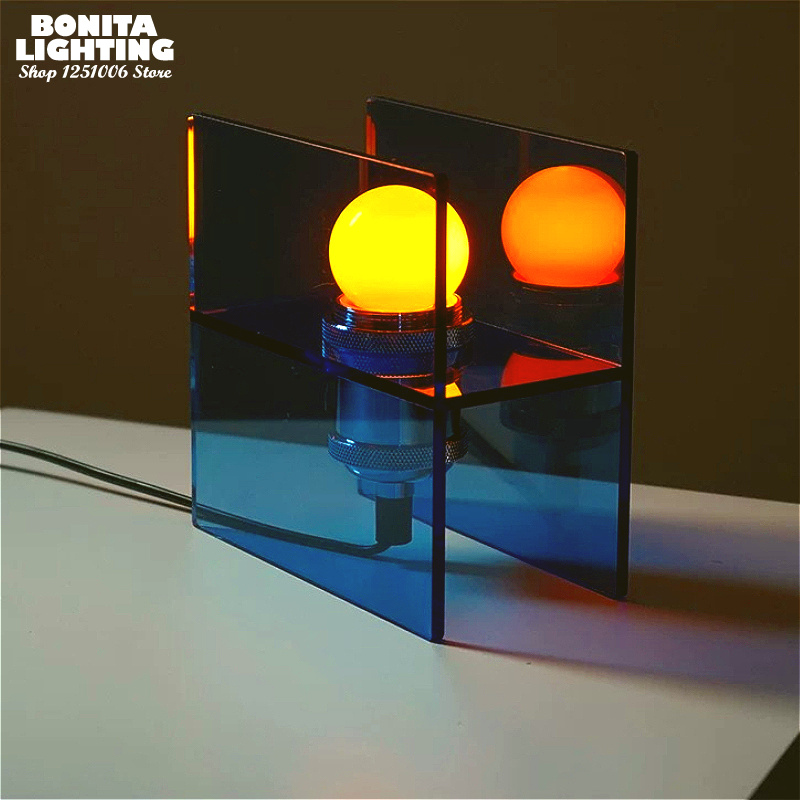 Lighting Decor Sunrise - 幾何学模様のアクリル製テーブルランプ モダンミニマリスト ホライズンアンビエントランプ サンライズクリエイティブナイトライト 自宅 オフィス装飾照明用