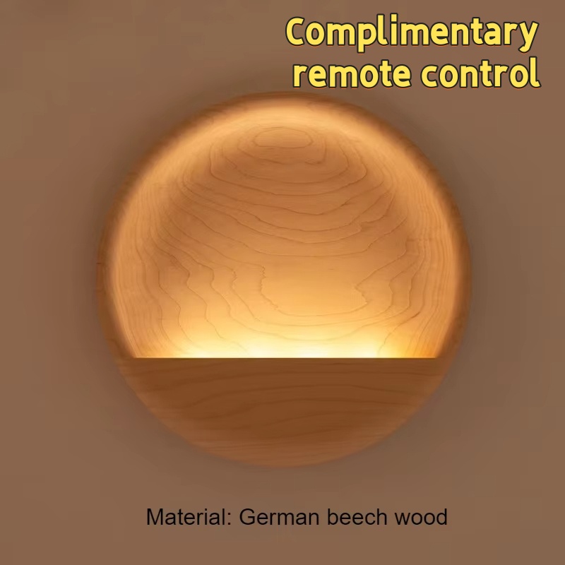 Lighting Decor Sunrise - モダンデザイナーサンライズウォールライトベッドライト雰囲気中国風リビングルーム寝室ウォールライト木製LEDライト家の装飾照明器具