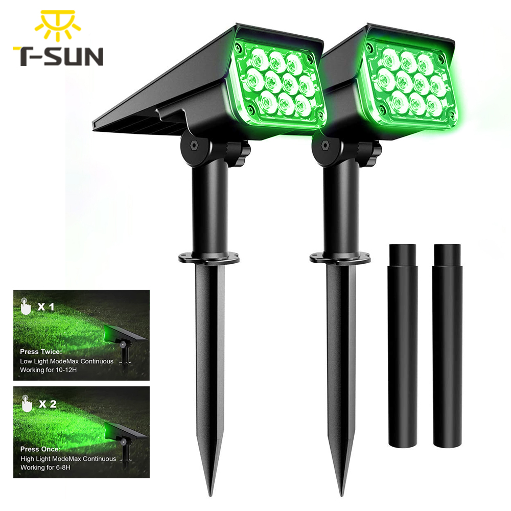 Lighting Decor Sunrise - T-SUN 調整可能なソーラースポットライトソーラーガーデンライト IP65 太陽光発電グリーンライト庭パスツリー装飾ソーラーライト屋外