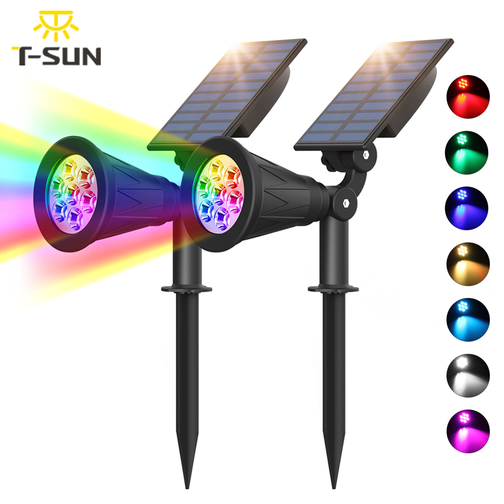 Lighting Decor Sunrise - 7LEDソーラーウォールライト,屋外照明,景観照明,装飾的な色,庭に最適,1/2ユニット