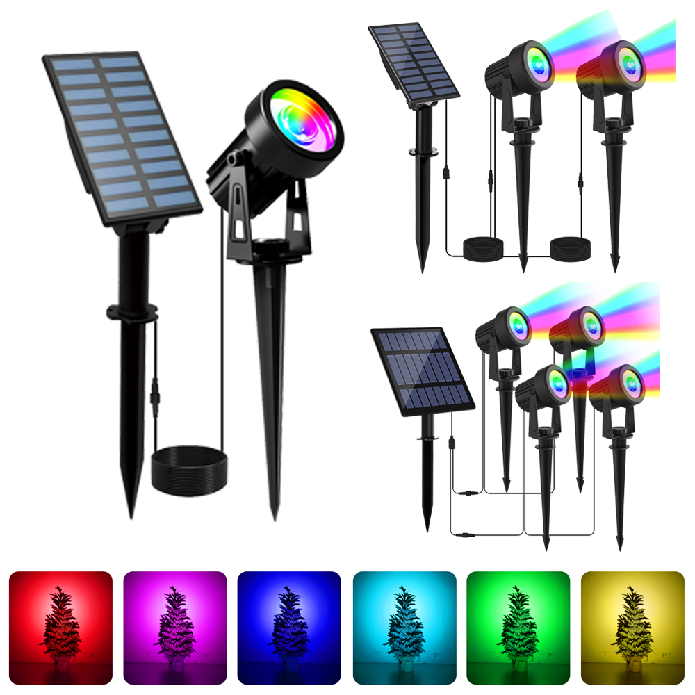 Lighting Decor Sunrise - 1/2/4 ライト RGB ソーラー LED ライト屋外ソーラースポットライトソーラーガーデンライト屋外