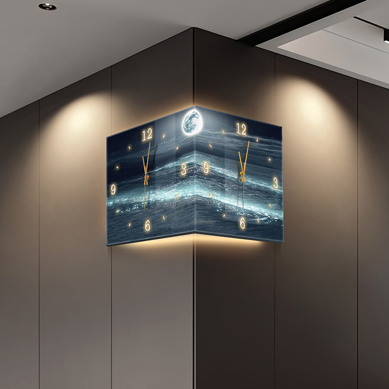 Lighting Home Decor Wall Clocks - LEDデジタル壁掛け時計 高級レストラン リビングルーム アート壁画 壁時計 インテリア