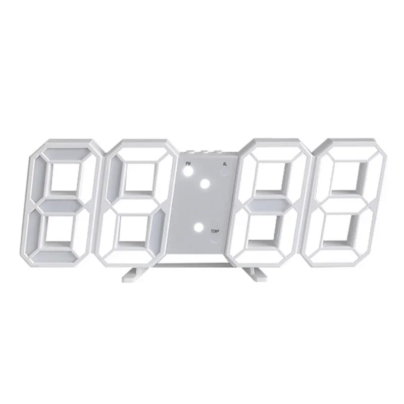 調節可能な3Dデジタル壁掛け時計,常夜灯モード,寝室,家,居 - Lighting Home Decor Wall Clocks のレビューと価格