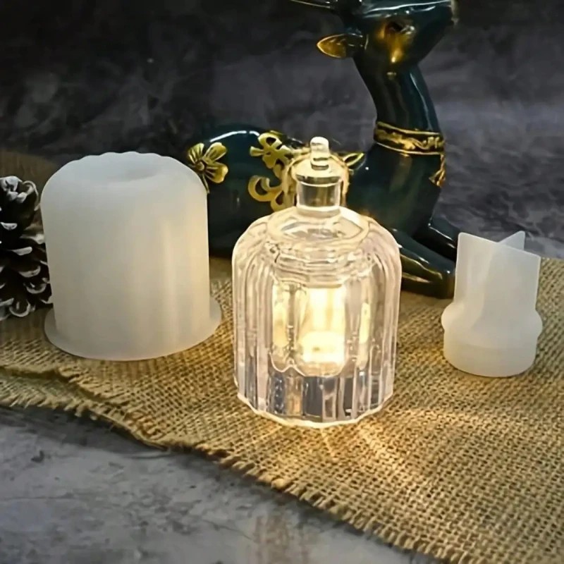 縞模様の円筒形電球型樹脂シリコンモールド、クリスタルドロップ - Pendant Lighting Christmas Decor のレビューと価格