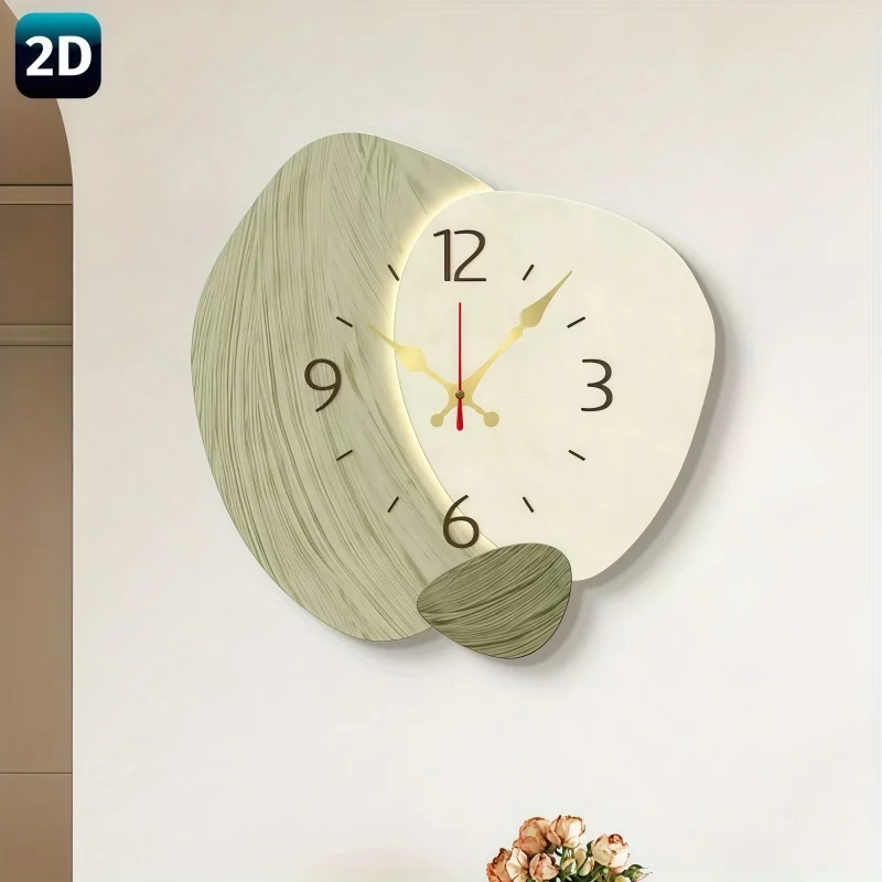 2Dフラット木製サイレント壁掛け時計 - モダンなライトグリ - Lighting Home Decor Wall Clocks のレビューと価格