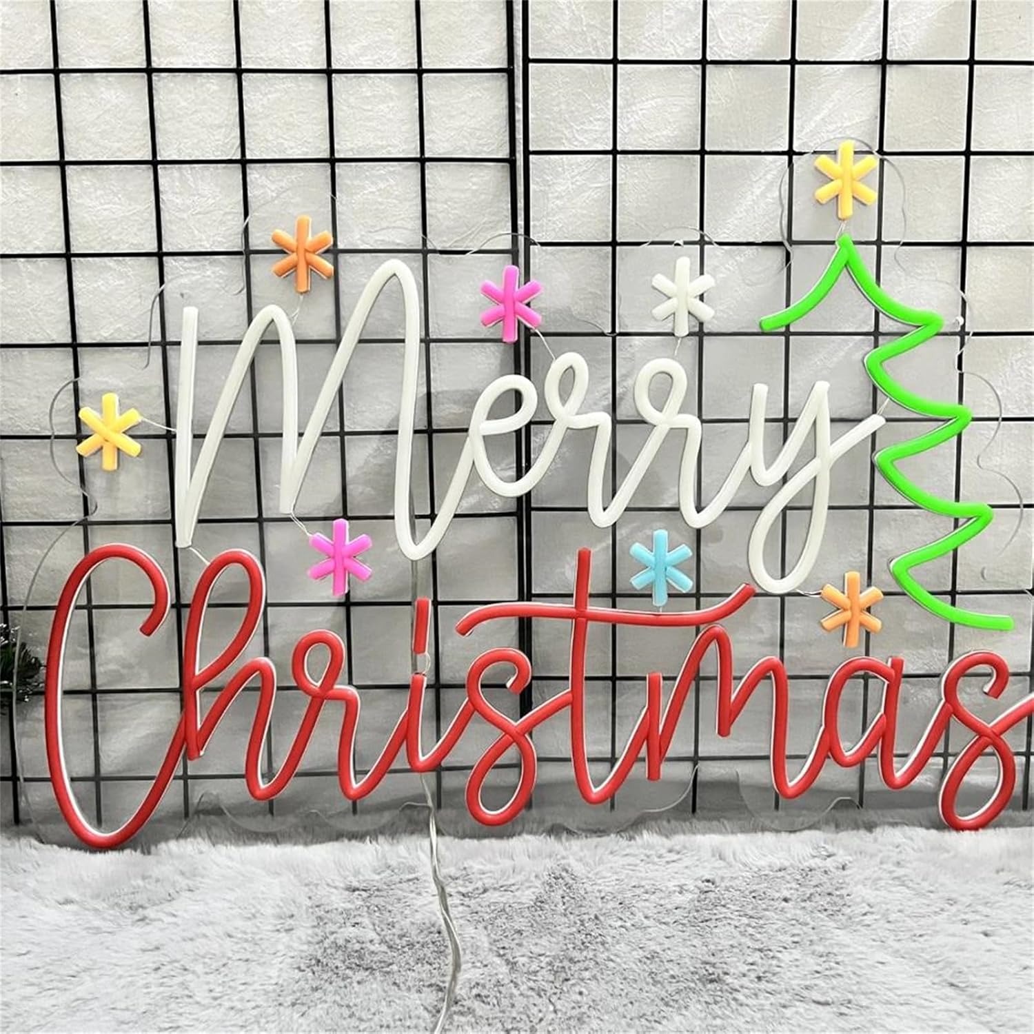 メリークリスマス ネオンサイン カラフルな星とツリー LED - Lighting Home Decor Ideas のレビューと価格