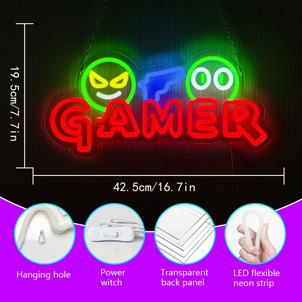 ゲーマー向けネオンサインLEDウォールライト、カスタマイズ可 - Lighting Decor Wedding のレビューと価格