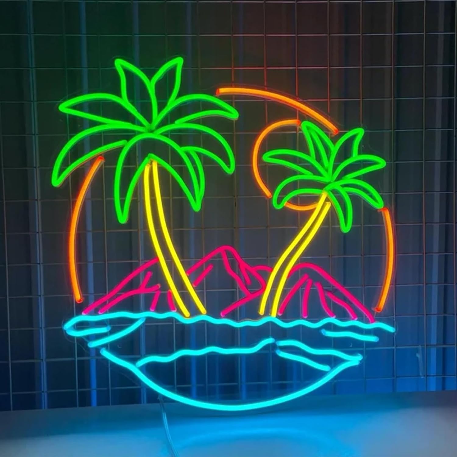 トロピカルパームツリーLEDネオンサインUSBネオンライトビ - Lighting Decor Rentals のレビューと価格