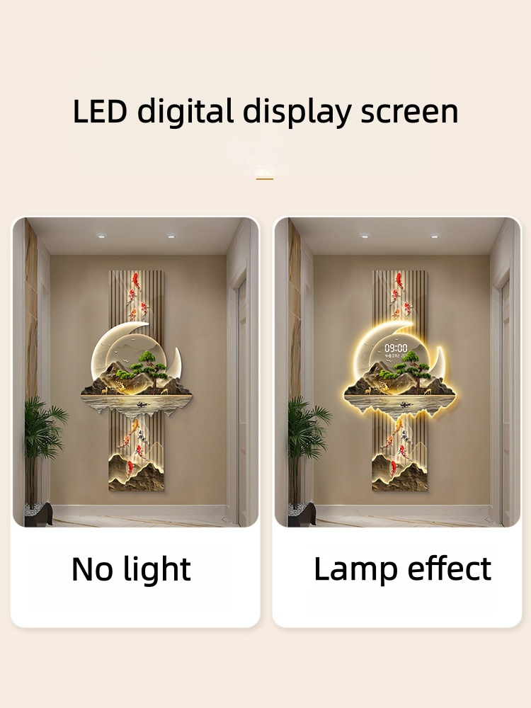 デザイン高級壁時計リビングルーム LED 壁時計サイレント  - Lighting Home Decor Wall Clocks のレビューと価格