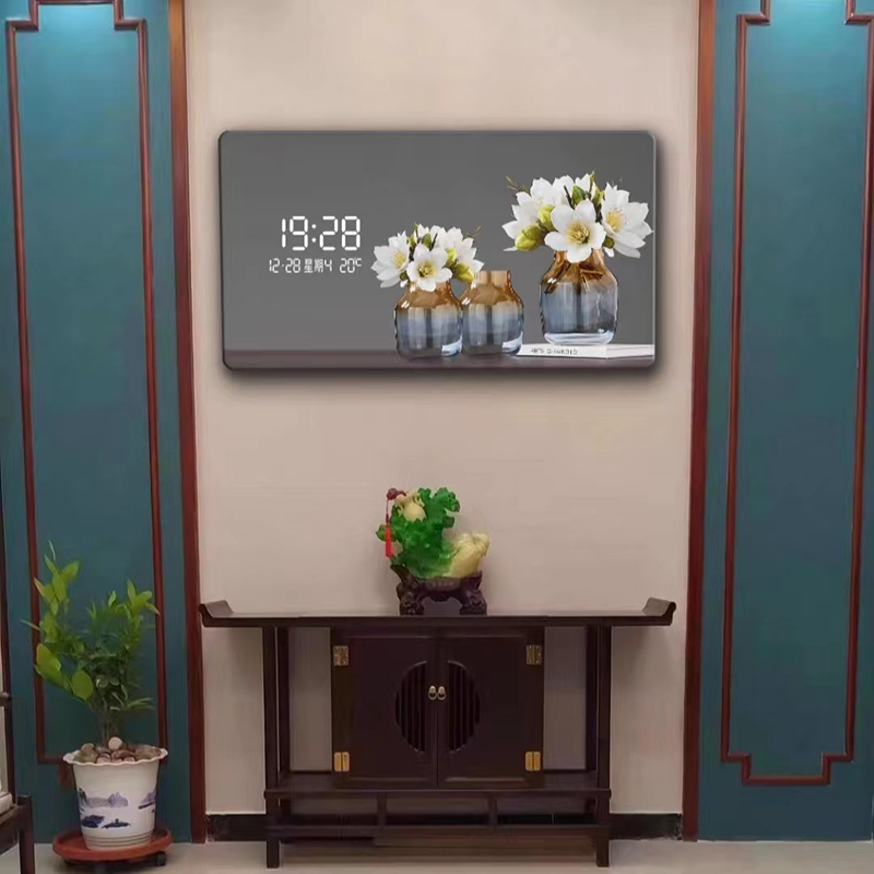 花柄のデジタル壁掛け時計,大型,LEDライト,豪華なクォーツ - Lighting Home Decor Wall Clocks のレビューと価格