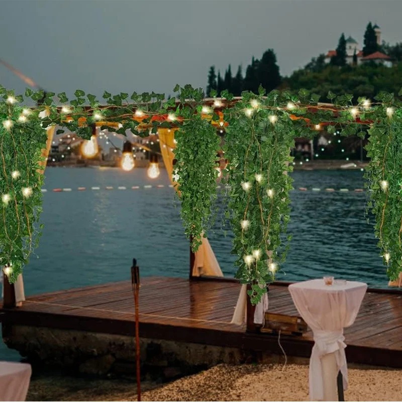 人工緑のツタの葉の花輪,吊り下げられた植物,部屋,庭,オフィ - Wall Decor Lighting Tree のレビューと価格