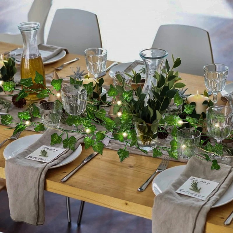 人工緑のツタの葉の花輪,吊り下げられた植物,部屋,庭,オフィ - Wall Decor Lighting Tree のレビューと価格