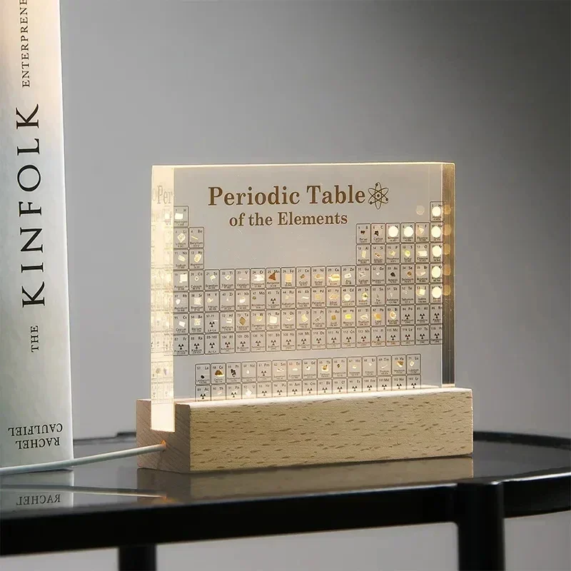 メンデレーエフ周期表アクリルプリント木製ライトベース付き - - Lighting Home Decor Ideas のレビューと価格