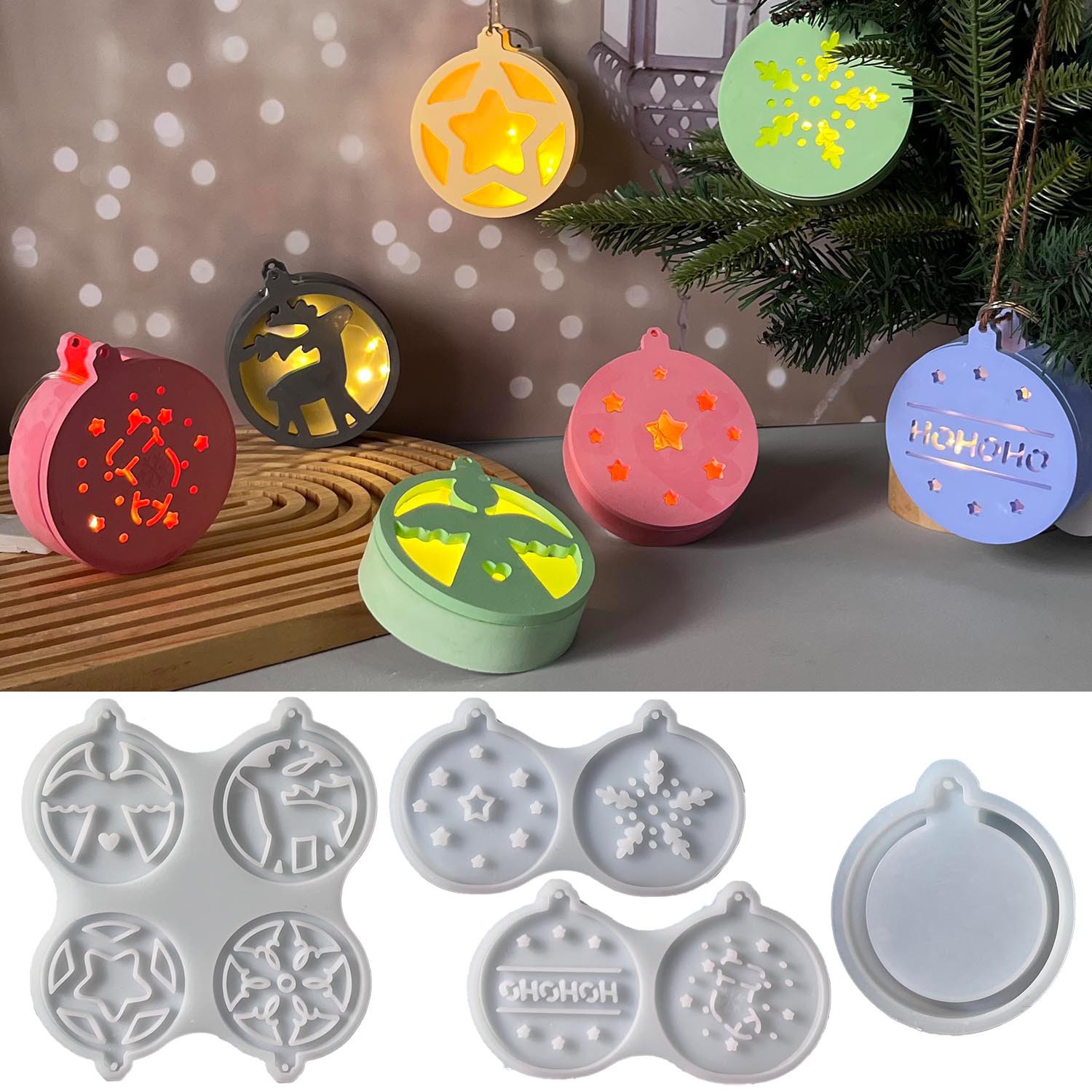 クリスマスシリーズナイトライトペンダントシリコンモールドラウ - Pendant Lighting Christmas Decor のレビューと価格