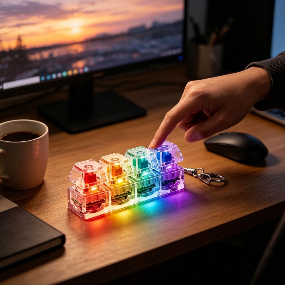 LEDライトアップキーホルダーキーボードクリック可能なボタン - Lighting Home Decor Ideas のレビューと価格