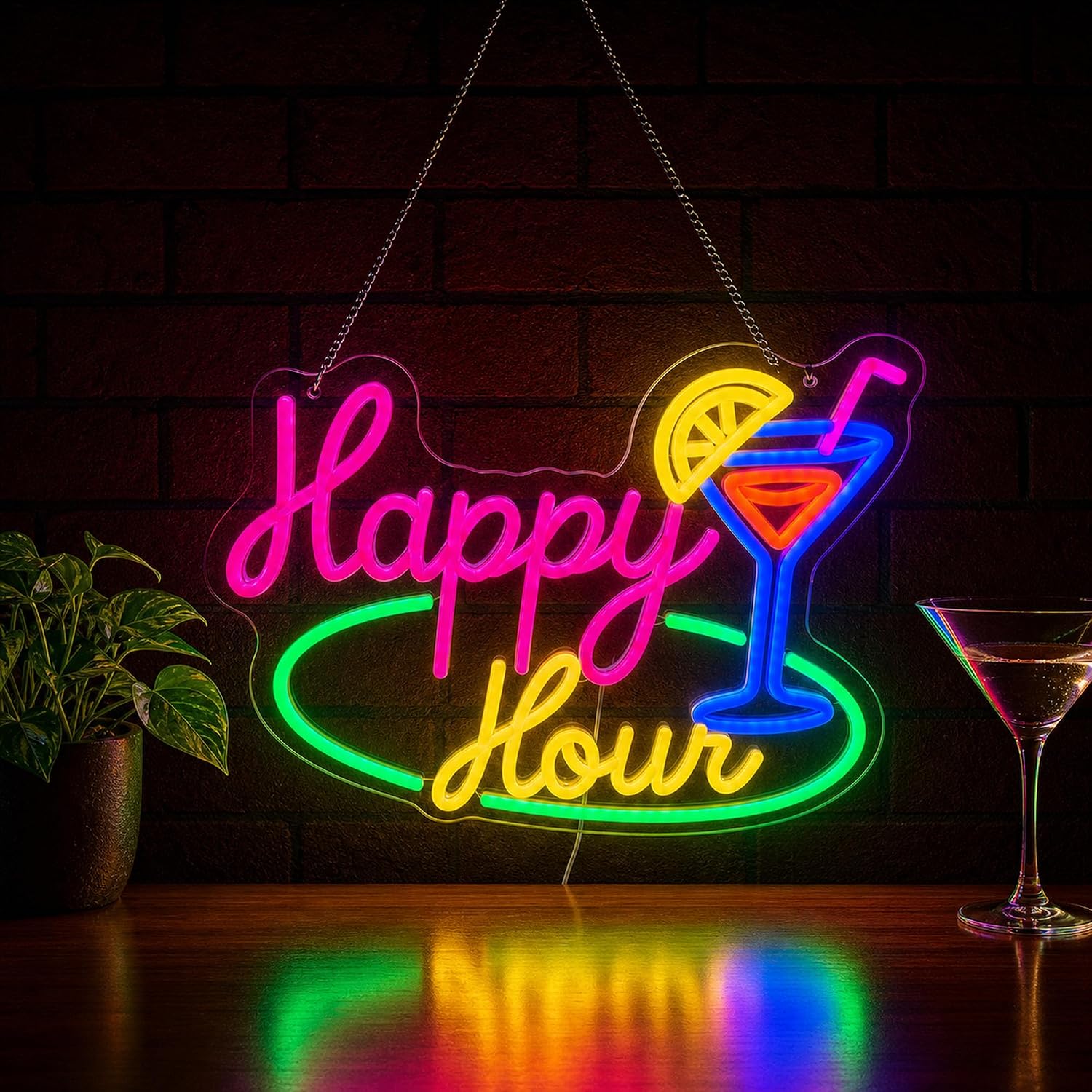 ハッピーアワー カクテル LED ネオンサイン 壁掛けネオン - Decor Lighting Opening Hours のレビューと価格