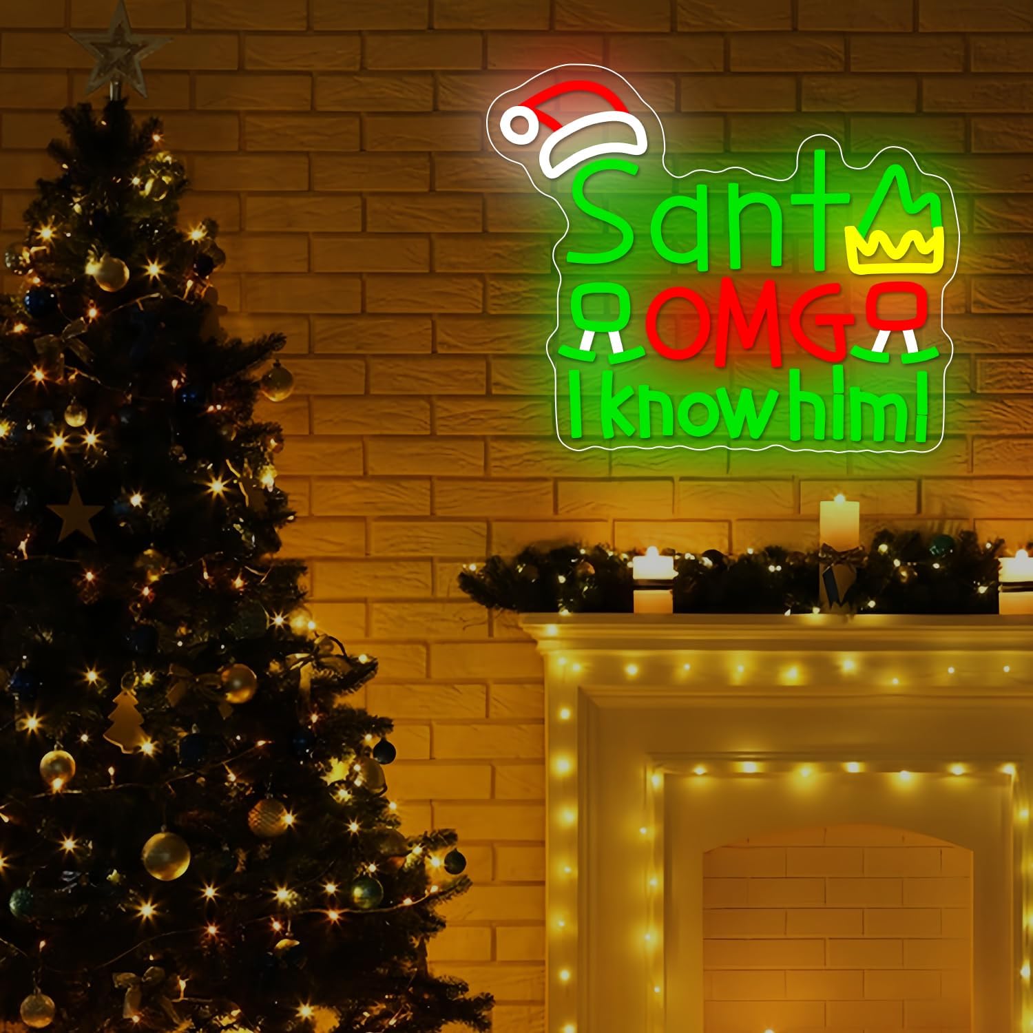 USBサンタ OMG 彼を知っています ネオンサイン LED - Santa'S Elves Holiday Lighting & Decor Llc のレビューと価格