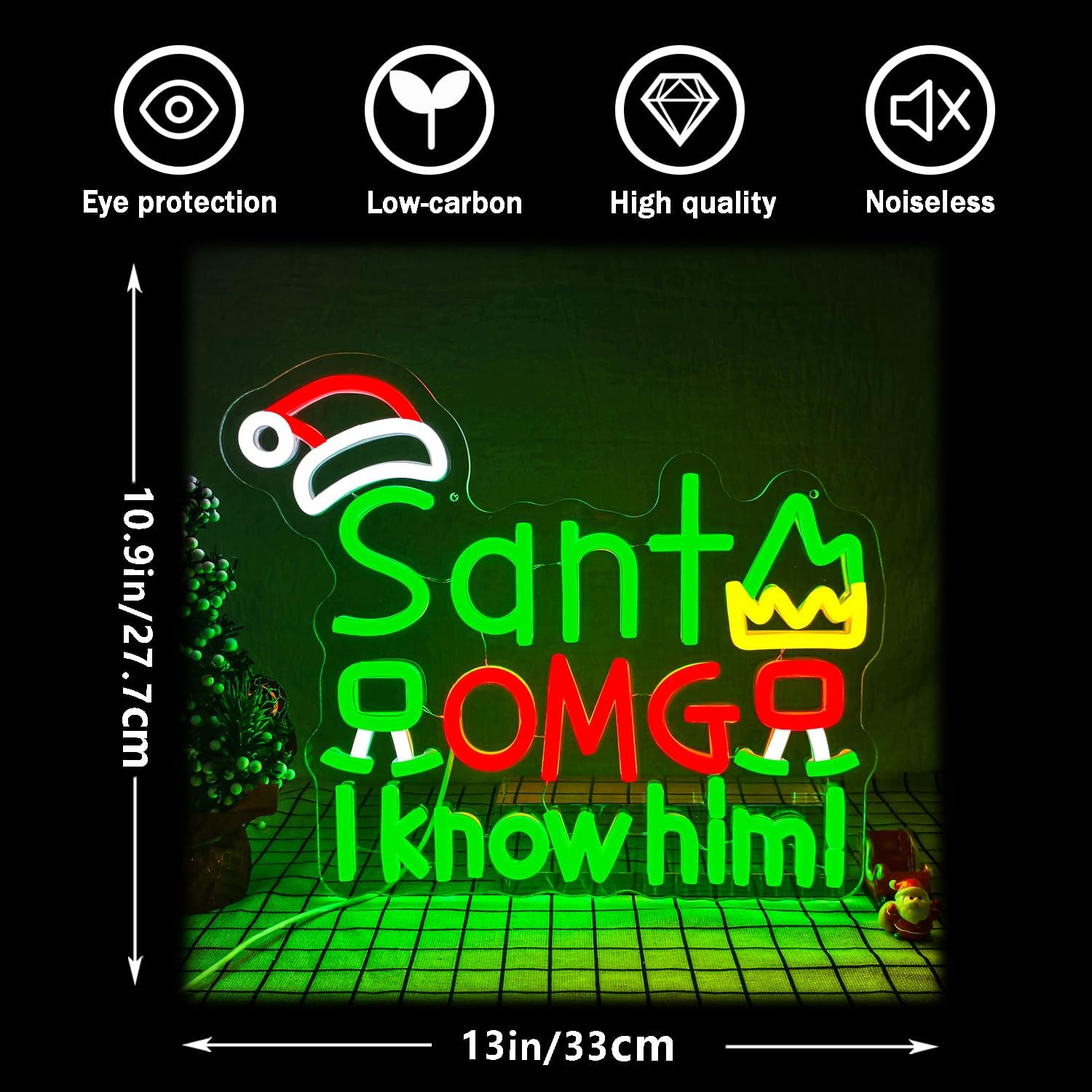 USBサンタ OMG 彼を知っています ネオンサイン LED - Santa'S Elves Holiday Lighting & Decor Llc のレビューと価格