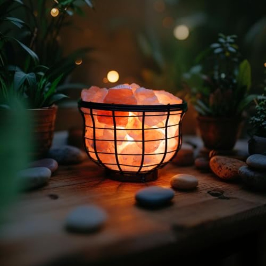 NBヒマラヤピンクソルトメタルランプ（天然塩塊入り）は調光ス - Himalayan Salt Lamp のレビューと価格