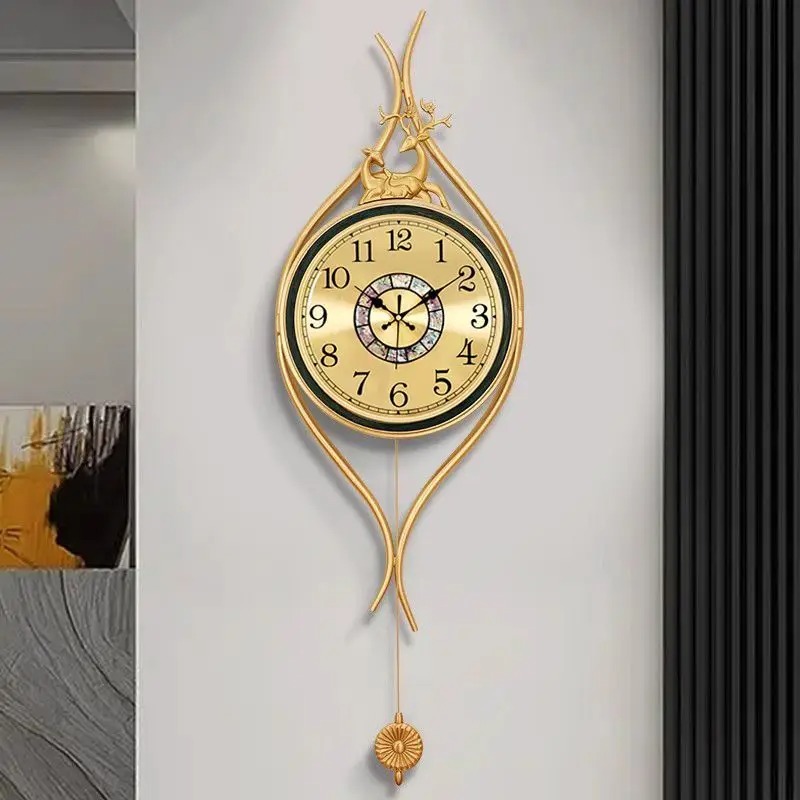 ヨーロッパ風真鍮製壁掛け時計 高級アート ホームデコレーショ - Lighting Home Decor Wall Clocks のレビューと価格