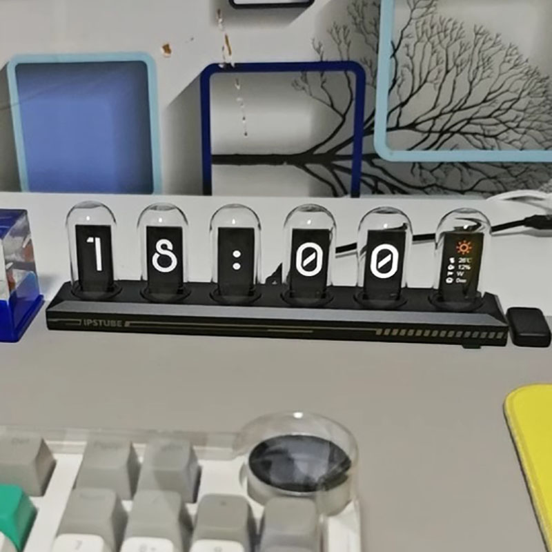 RGBニキシー管時計 LED発光 IPSカラースクリーン D - Lighting Home Decor Ideas のレビューと価格