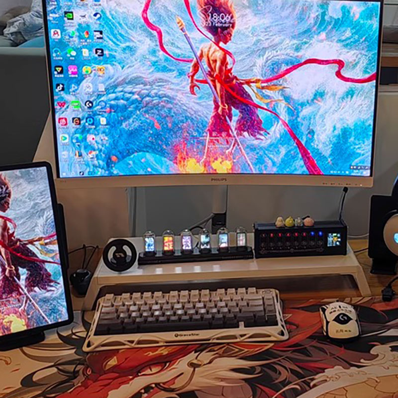 RGBニキシー管時計 LED発光 IPSカラースクリーン D - Lighting Home Decor Ideas のレビューと価格