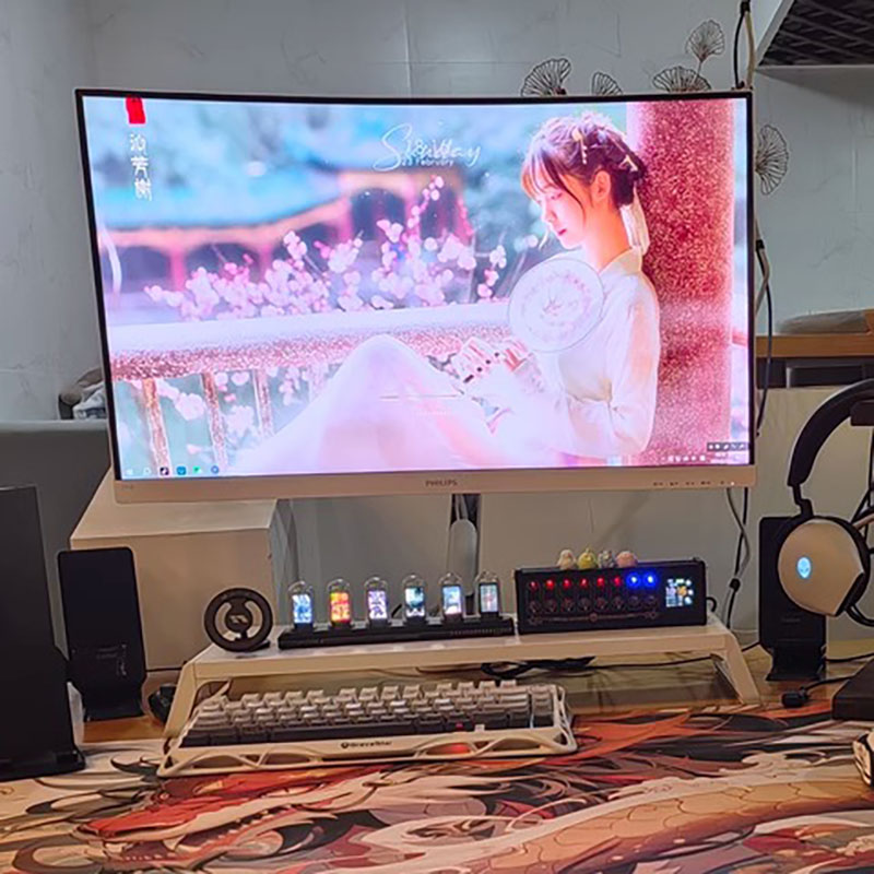 RGBニキシー管時計 LED発光 IPSカラースクリーン D - Lighting Home Decor Ideas のレビューと価格