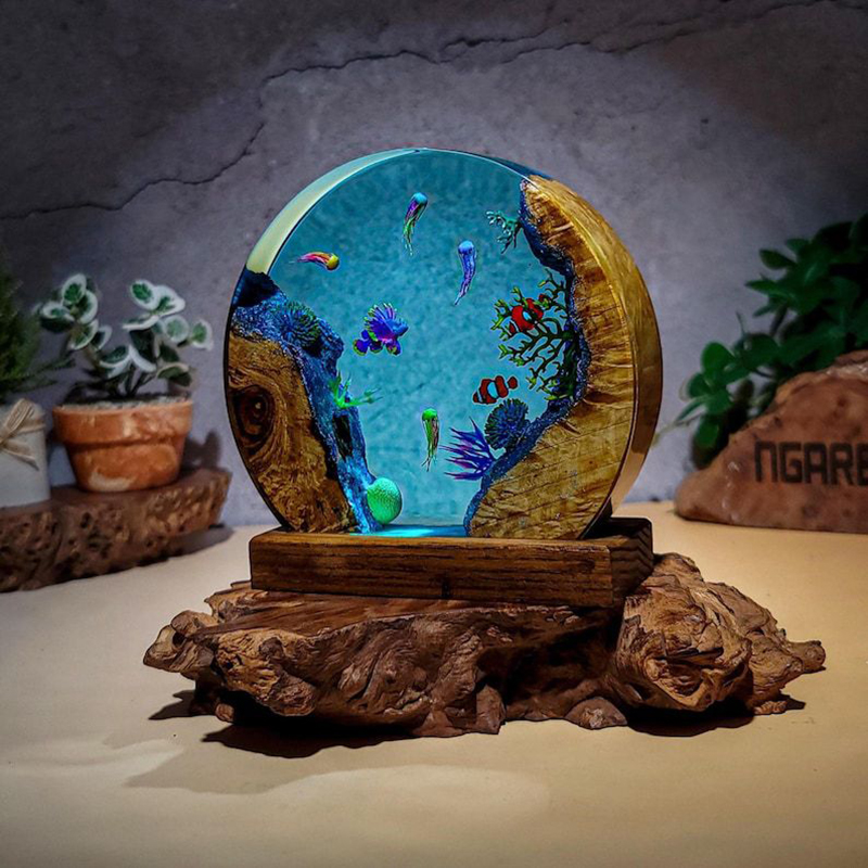 海洋水族館生物樹脂テーブルライトクリエイティブアート装飾熱帯 - Lighting Decor Wedding のレビューと価格
