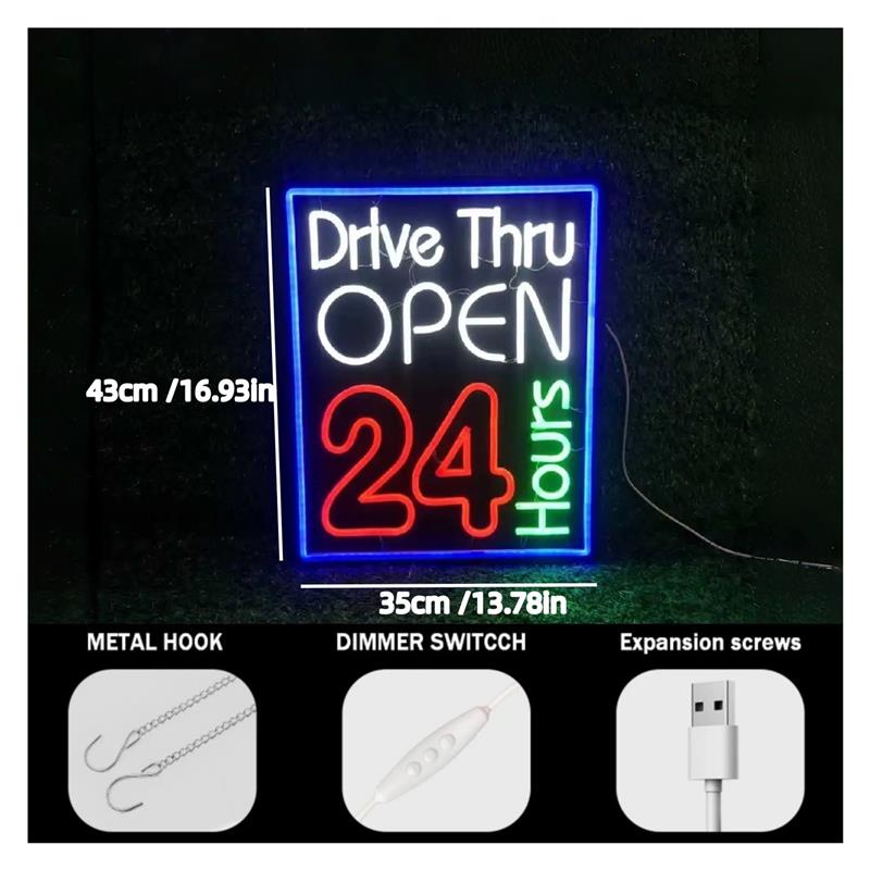 ドライブスルー24時間営業ネオンサインライト調光可能店舗、バ - Decor Lighting Opening Hours のレビューと価格
