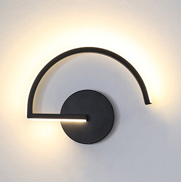 モダンな北欧LEDウォールランプ、ミニマリストブラック幾何学 - Lighting Decoration For Home のレビューと価格