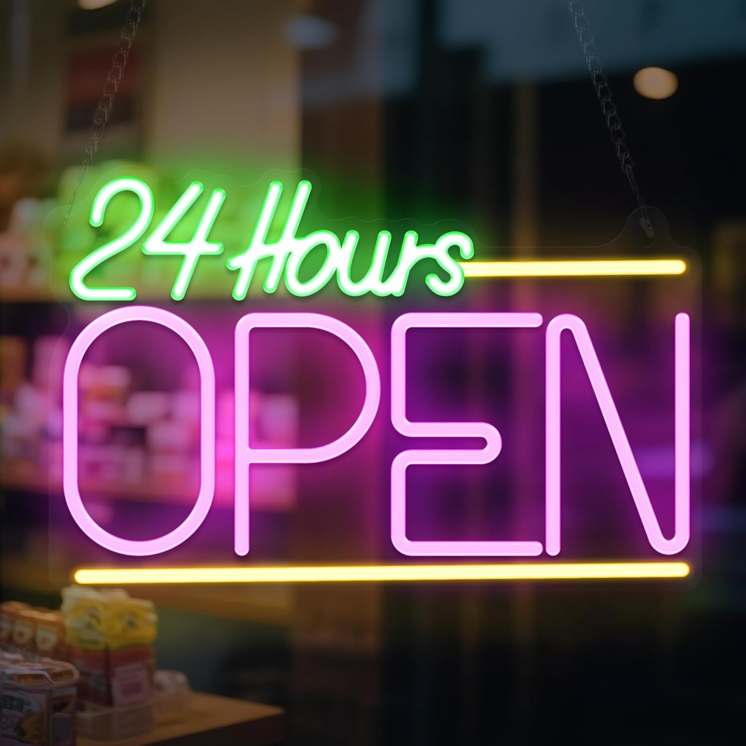 24時間営業 ネオンサイン USB LEDライト ビジネス  - Decor Lighting Opening Hours のレビューと価格