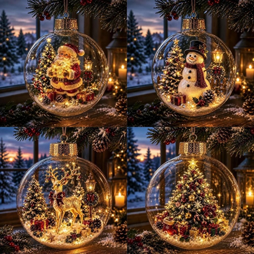 アクリル素材のクリスマスボールオーナメント、ライト付き透明デ - Pendant Lighting Christmas Decor のレビューと価格