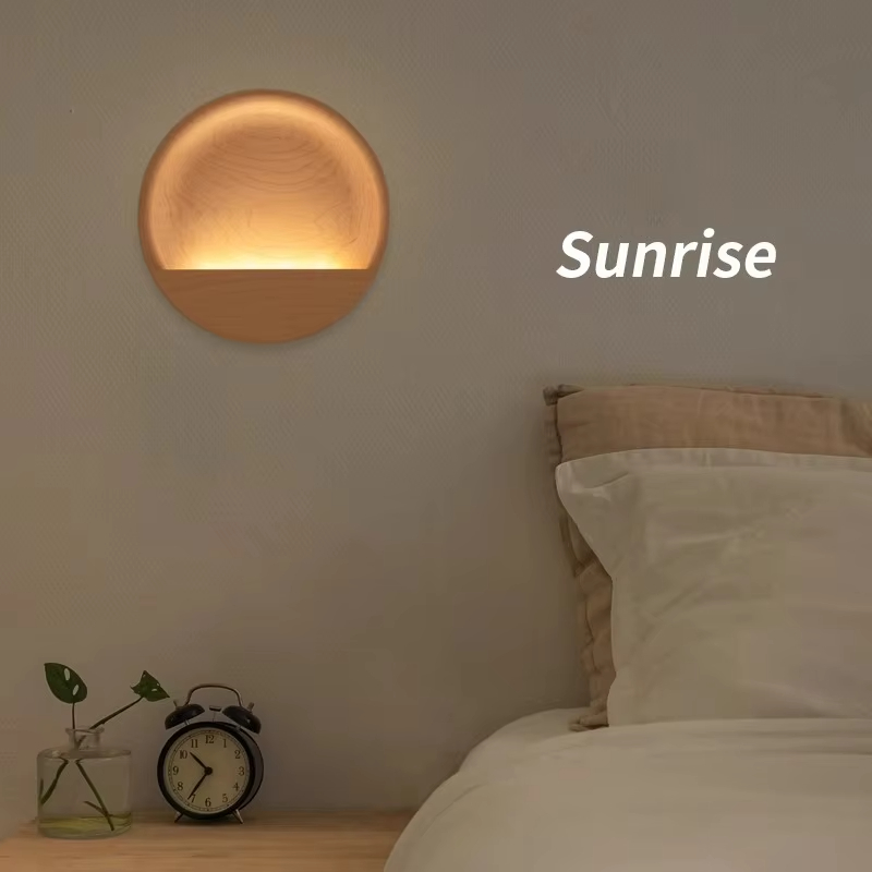 モダンデザイナーサンライズウォールライトベッドライト雰囲気中 - Lighting Decor Sunrise のレビューと価格
