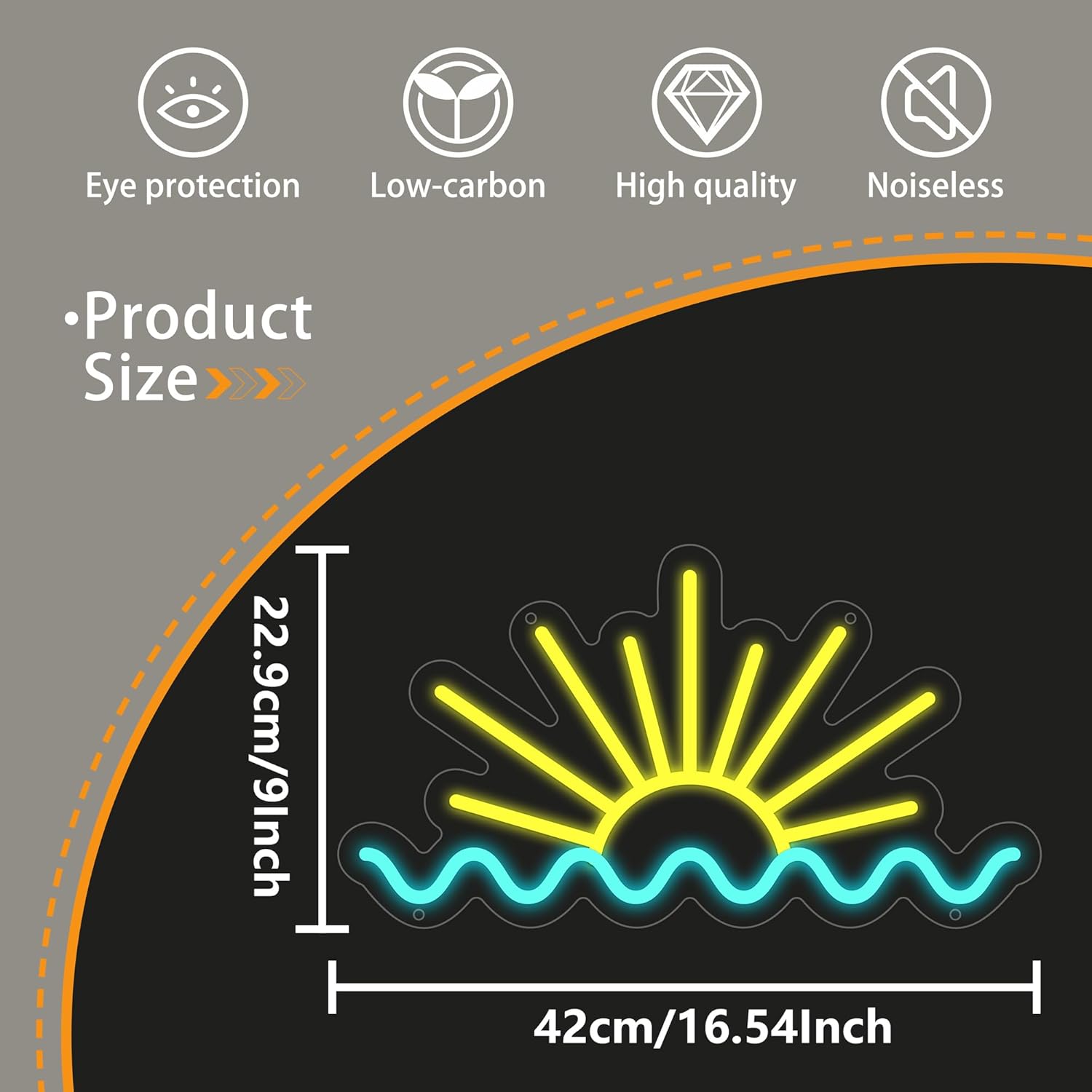 サンライズオーシャンウェーブネオンサイン USB調光式LED - Lighting Decor Sunrise のレビューと価格