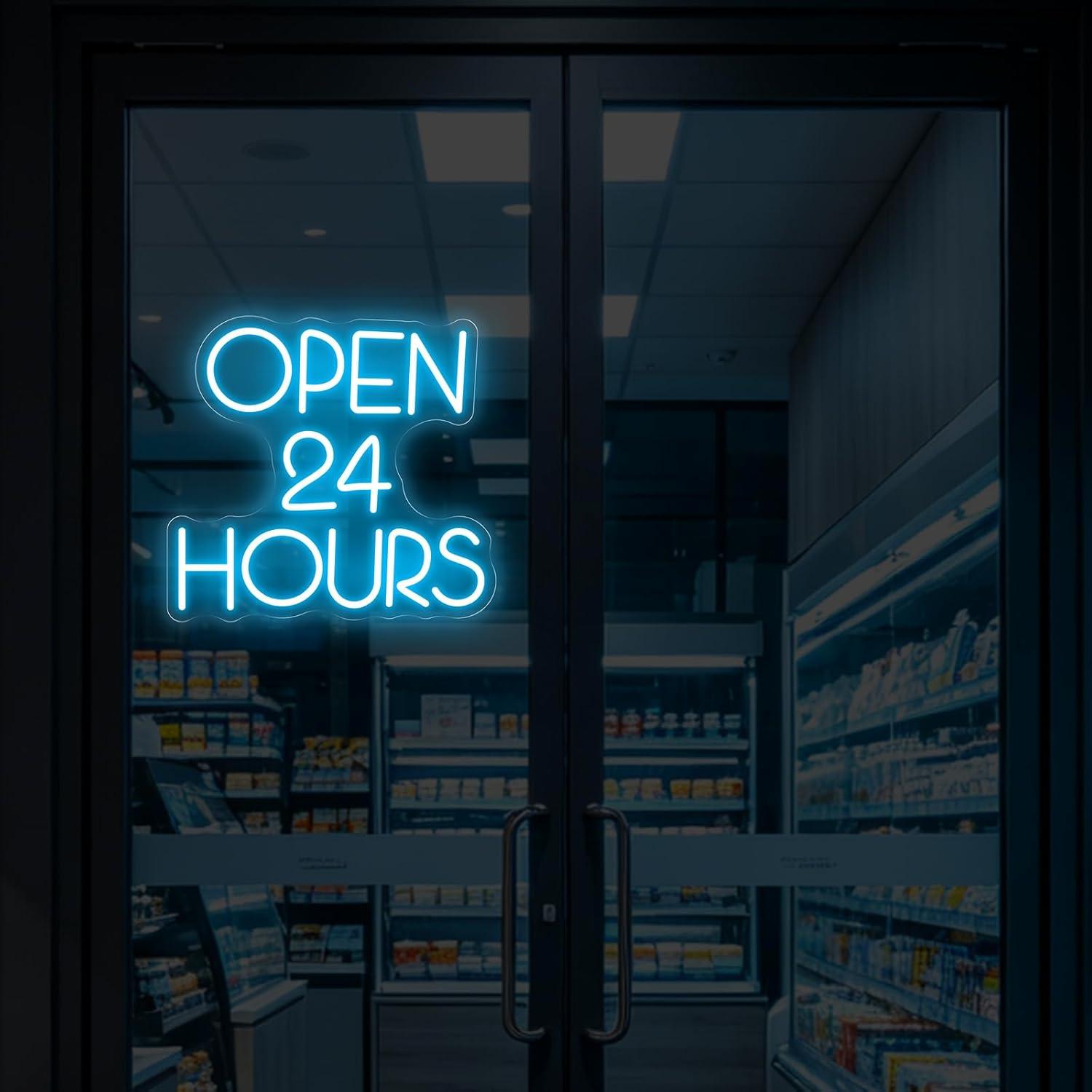 24時間営業ネオンサインUSB調光LEDライト、店舗、クラブ - Decor Lighting Opening Hours のレビューと価格