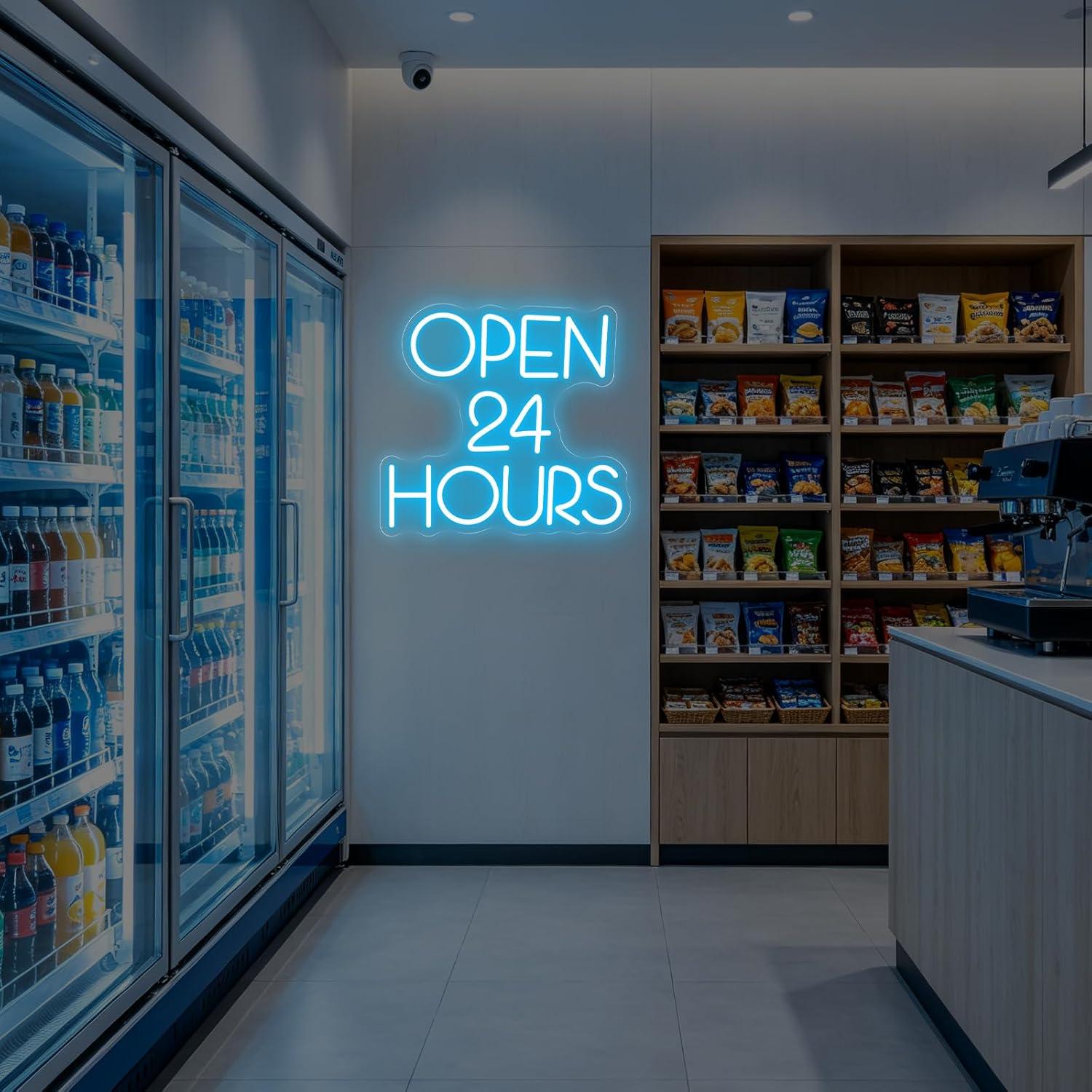 24時間営業ネオンサインUSB調光LEDライト、店舗、クラブ - Decor Lighting Opening Hours のレビューと価格