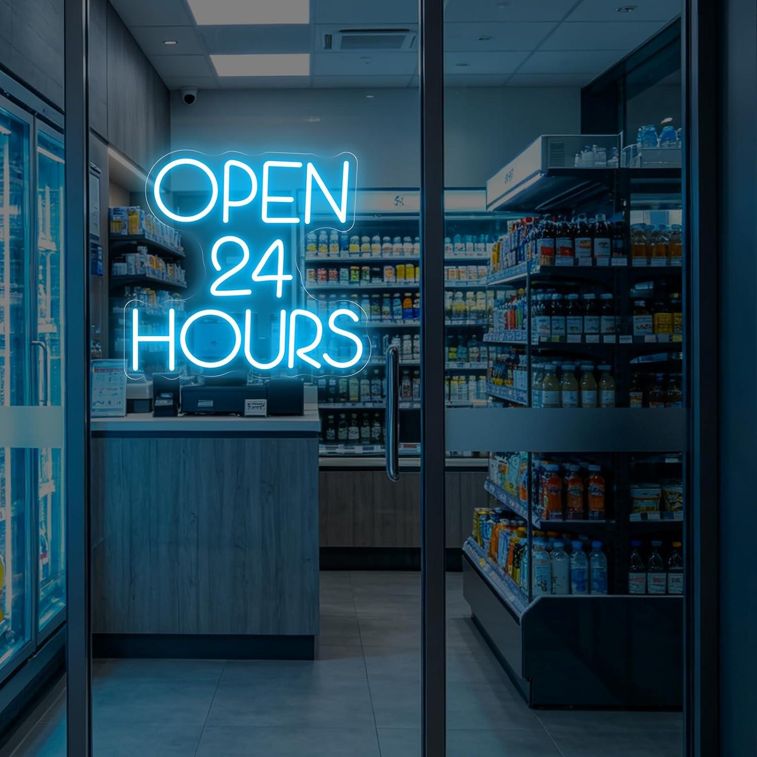 24時間営業ネオンサインUSB調光LEDライト、店舗、クラブ - Decor Lighting Opening Hours のレビューと価格