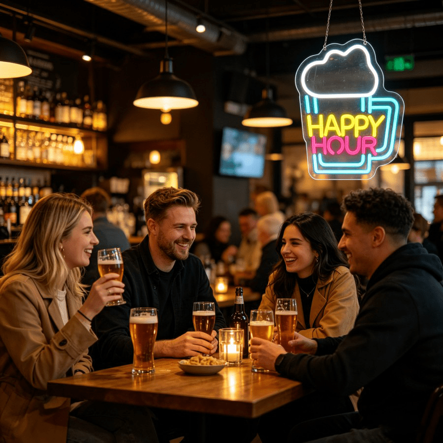ハッピーアワー ビールマグ LEDウォールライト USB調光 - Decor Lighting Opening Hours のレビューと価格