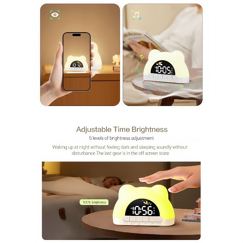サンライズデジタル目覚まし時計、カラフルなムードライト付き、 - Lighting Decor Sunrise のレビューと価格
