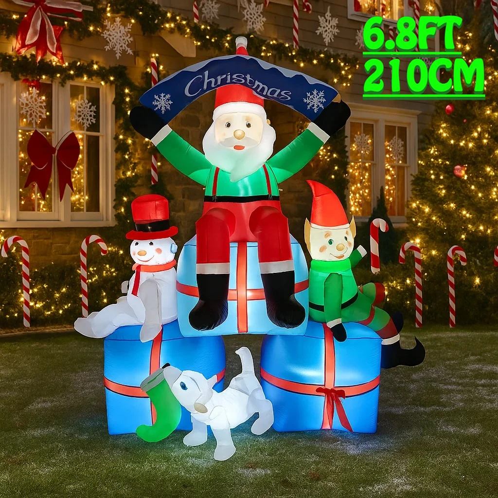 2.1メートル/6.8フィート 雪だるま サンタ エルフ 犬 - Santa'S Elves Holiday Lighting & Decor Llc のレビューと価格