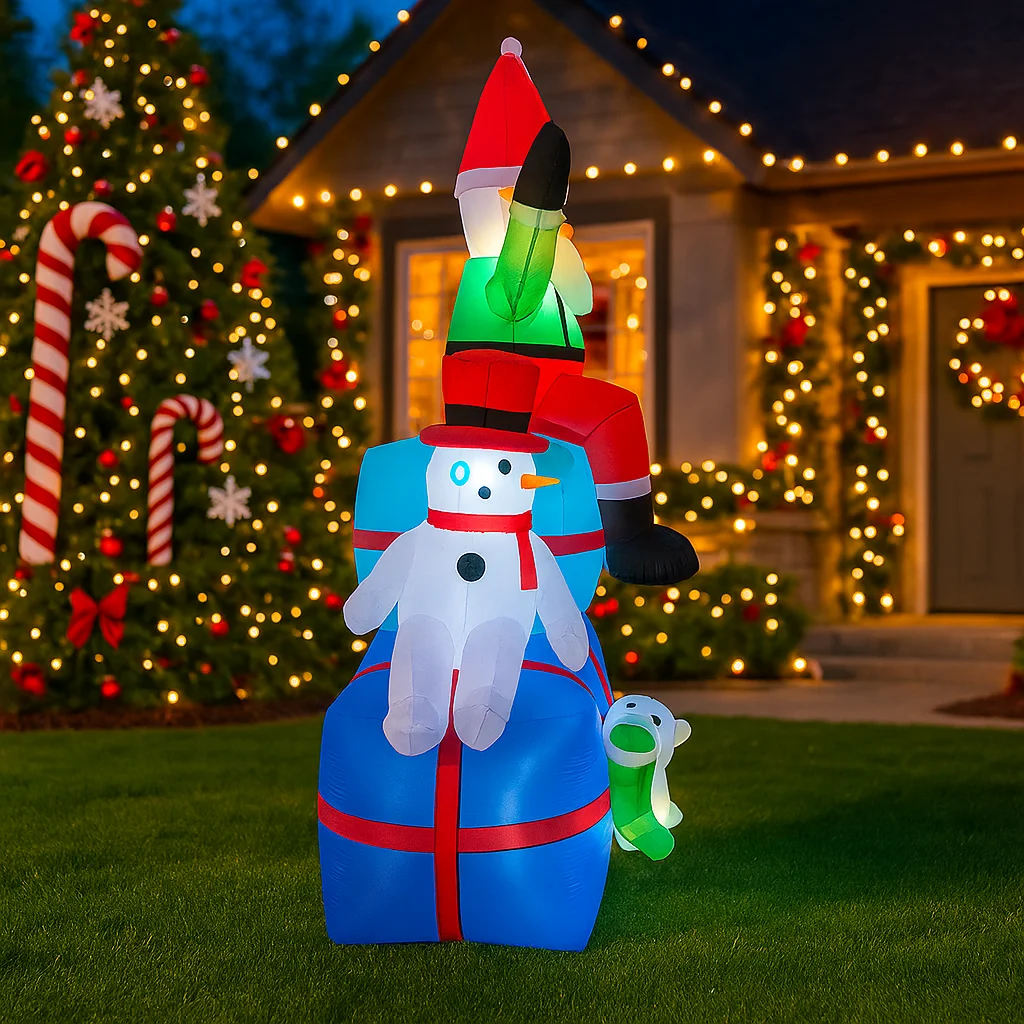 2.1メートル/6.8フィート 雪だるま サンタ エルフ 犬 - Santa'S Elves Holiday Lighting & Decor Llc のレビューと価格