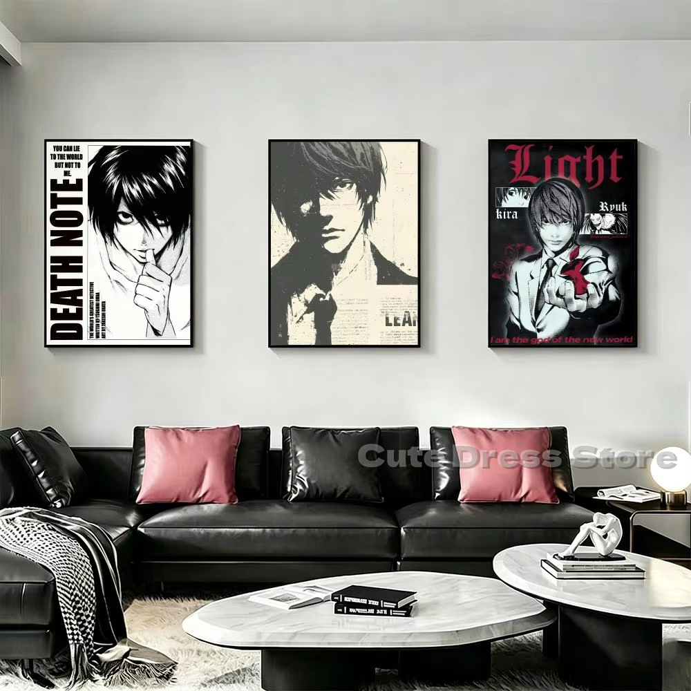 デスノート キャンバスプリント 非額装 ウォールアート L  - Lighting Room Decor Items のレビューと価格