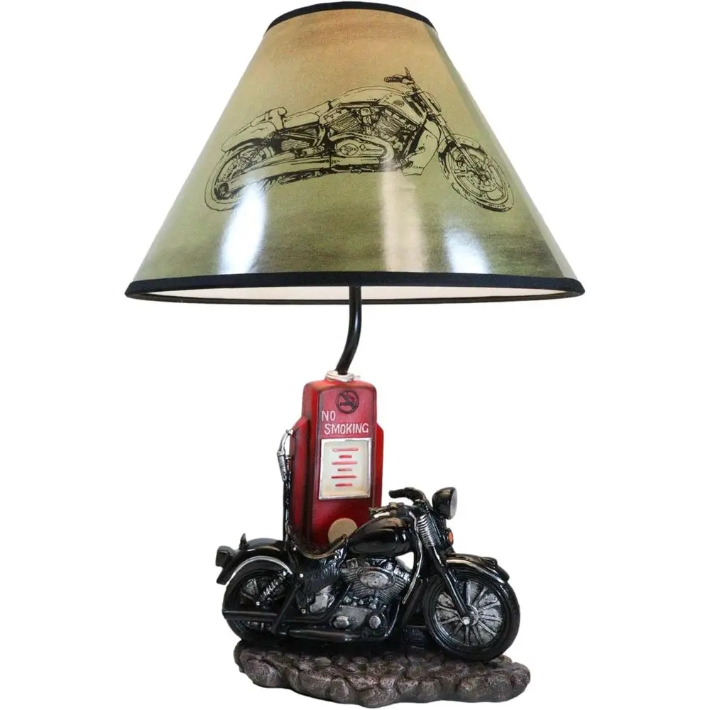 ヴィンテージレトロブラックオートバイガスポンプデスクランプ（ - Lighting Decoration For Home のレビューと価格